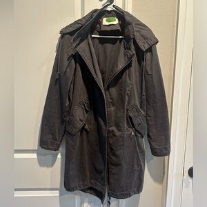 NWT Anthropologie Charcoal Hooded Utility Jacket with Removable Hood and Vest